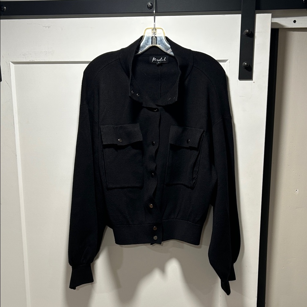 Marled Women's Dark Utility Jacket with Button Closure